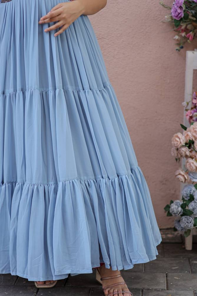 KA 1053 Fancy Georgette Long Gown Catalog
